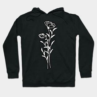 Wildflower On Rose Pink One Line Art Flowers Hoodie